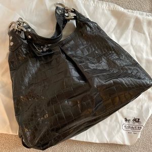 Coach MAD EMB EX LG Maggie, Black with silver